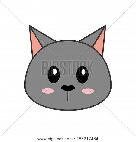 cute kitty icon over white background. vecotor illustration