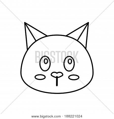 cute kitty icon over white background. vecotor illustration