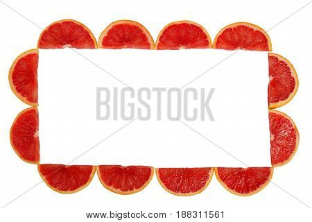 Slice Of Grapefruit Isolated On White Background