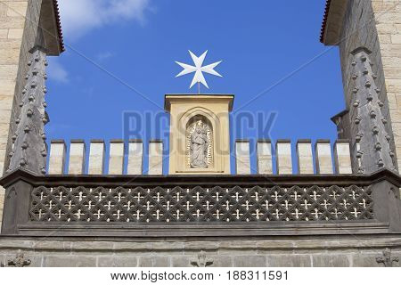 Church of the Blessed Virgin Mary under the Chain Prague Czech Republic. The church founded in the 12th century by the Joannites
