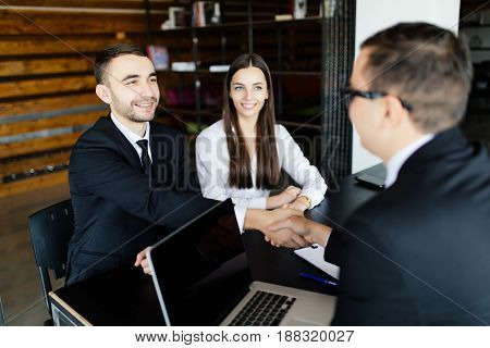Sell Concept. People Get An Agree In Signature Of Contract.