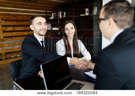 Good Deal. Agree Handshake Of Two Business Men.
