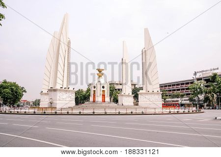 BANGKOK, THAILAND - MAY 20, 2017 : Democracy Monument, Public Monument in Centre of Bangkok.