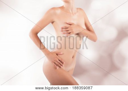 Beauty and purity concept with a naked girl