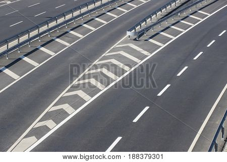 Multiband asphalt track removed from bridge height