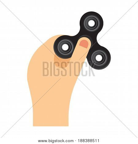 Hand spinner flat vector illustration. Hand spinner tricks. Badges, labels, banners, advertisements, brochures, business templates. Vector illustration isolated on white background