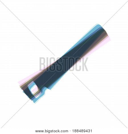 Saw simple sign. Vector. Colorful icon shaked with vertical axis at white background. Isolated.