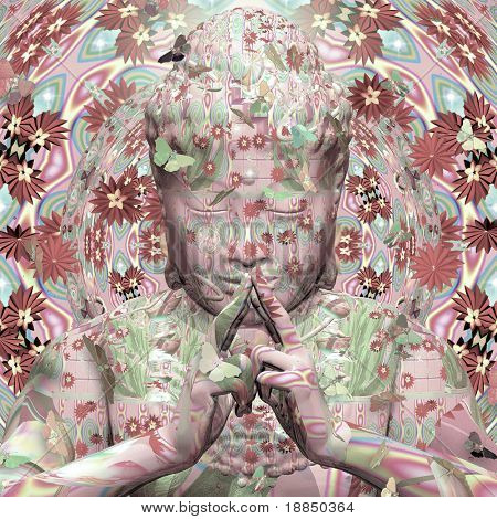 Digital creado paz amor y felicidad Buda