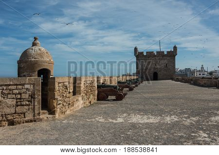 Sqala Du Port ( Northern Scala ), A Defensive Tower At The Fishing Port Of Essaouira, Morocco