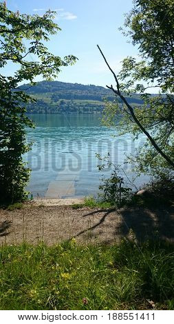 Lake Hallwilersee summer weather on the lake