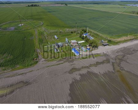 Equipment For The Drying Gas And Condensate Collection. Top View. Top View Of The Equipment For Oil