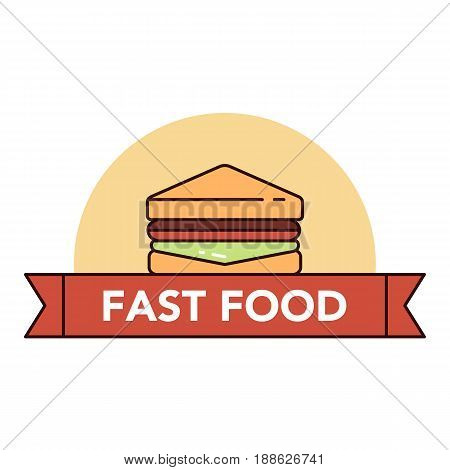 Illustration of different kinds of fast food on white background
