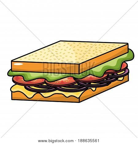 delicious sandwich fast food meal, vector illustration