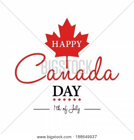 Happy 1Th Of July Canada Day Card Or Background With Maple Leaf.