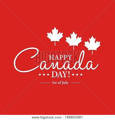 Happy 1Th Of July Canada Day Card Or Background With Maple Leaf.