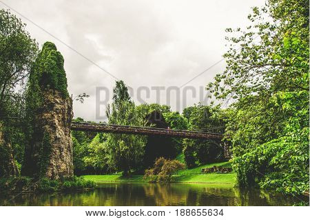 Parc des Buttes Chaumont in Paris, France.