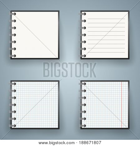 Notepad, notebok icon with numbet on the grey background