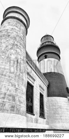 In South Africa Coastline  And Lighthouse