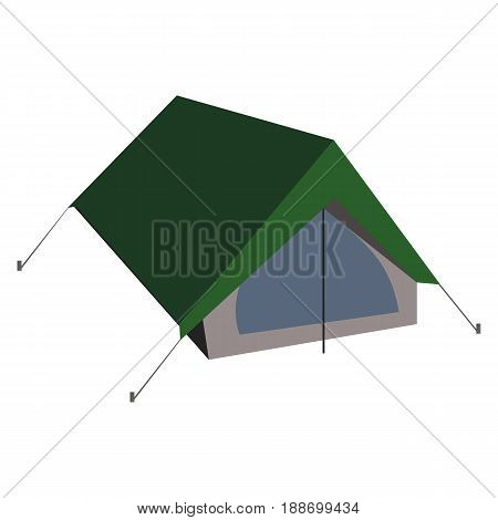 Isolated vector camping tent illustration in flat style on white background.