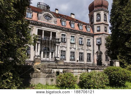 Palace and Park complex in Brynek, Poland now the seat of the Forest School