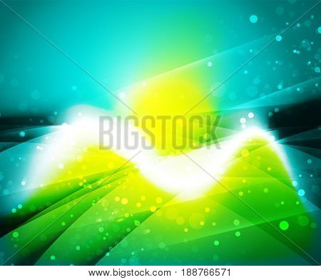 Shiny wave, magic light efffect abstract background