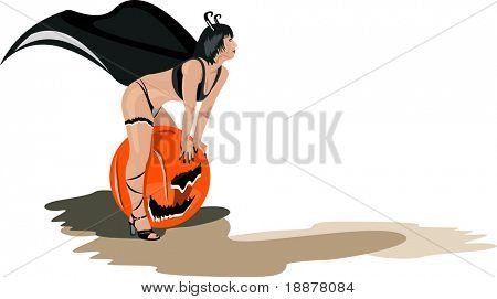 セクシーなハロウィーンの魔女のベクター画像
