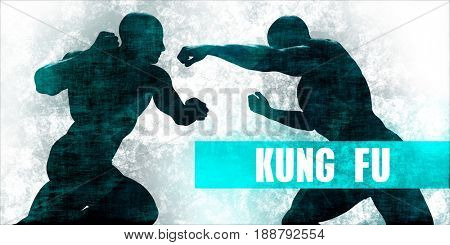 Kung fu Martial Arts Self Defence Training Concept 3D Illustration Render