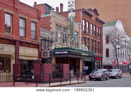 Moncton, Canada, 2017.05.14: Buildings at the Main Street in Moncton, Canada.