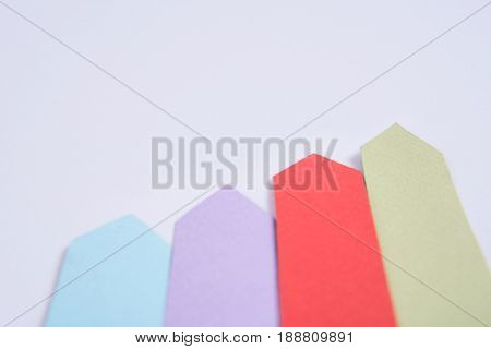 Picture of business graphics diagrama isolated over grey table background.
