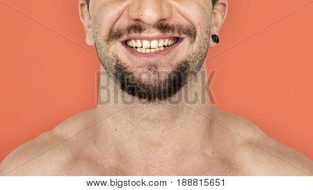 Adult man smiling studio portrait