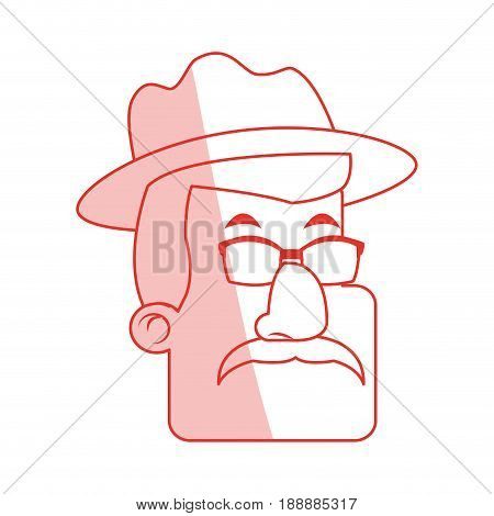 Flat line monocromatic man icon design. Vector illustration.