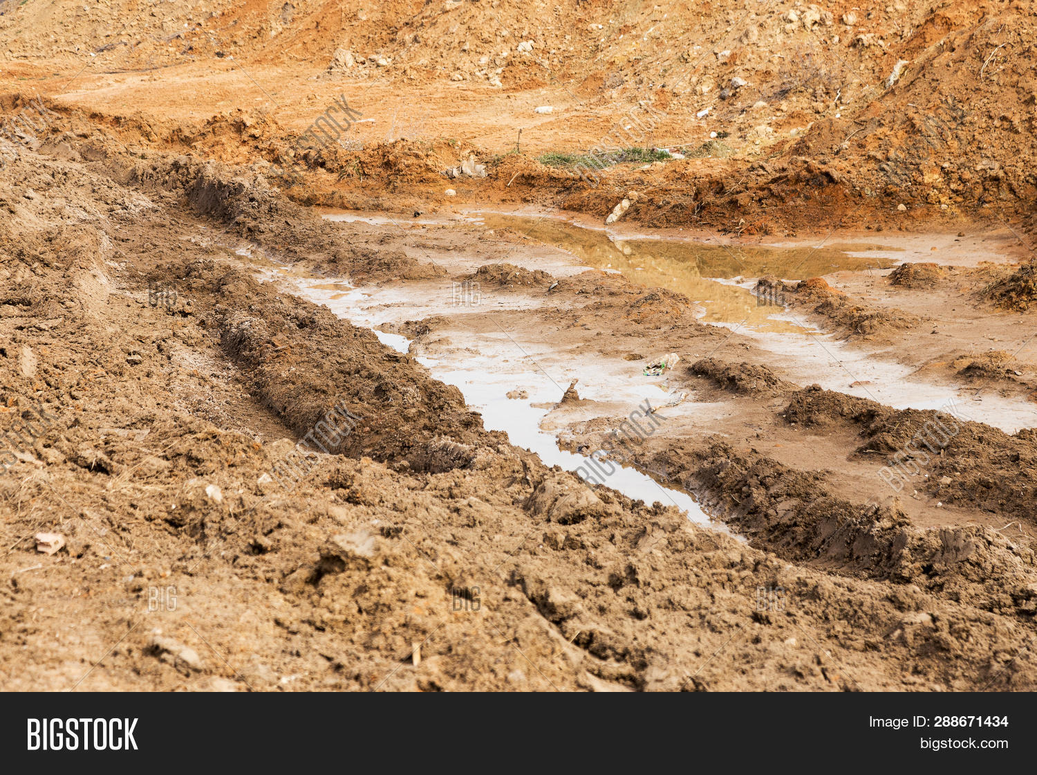 Dirt Road Puddles Mud Image & Photo (Free Trial) | Bigstock