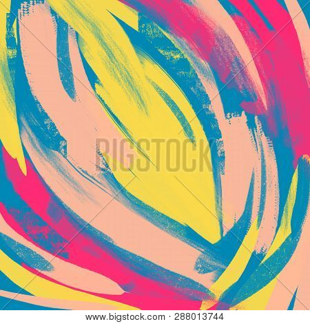 Abstract Background, Drybrush Technique, Acrylic. Ideal For Wrapping, The Textile Industry. Hand Dra
