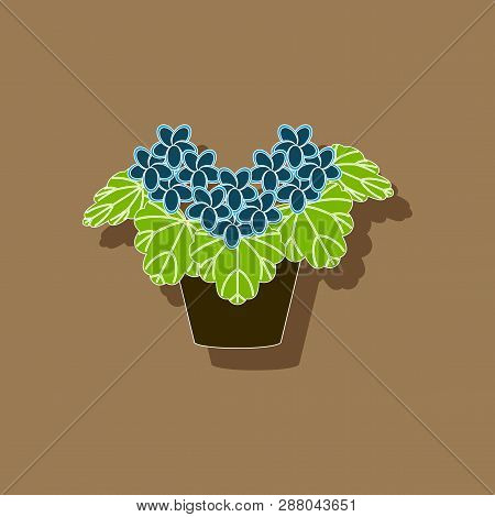 Paper Sticker On Stylish Background Plant Pelargonium