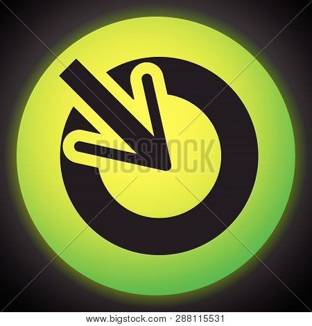 Position, Accuracy, Alignment Concept Icon, Cursor Points Inside A Circle