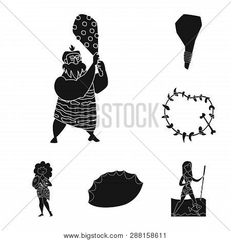 Vector Illustration Of Sapiens And Development  Symbol. Collection Of Sapiens And Age Stock Vector I