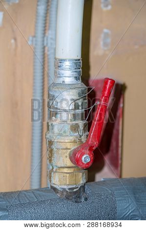 Tap On The Plastic Pipe. Connection Of Plastic Pipes Through The Coupling. Plumbing Water Supply