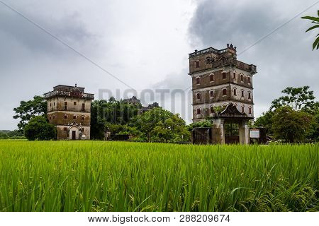 July 2017, Kaiping, China. Kaiping Diaolou In Zili Village, Near Guangzhou. Diaolou Are A Unique Mix