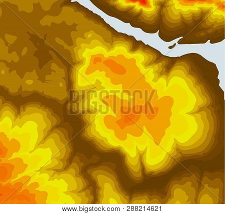 Topographic map contour background. Topo map with elevation. Contour map vector. Geographic World To