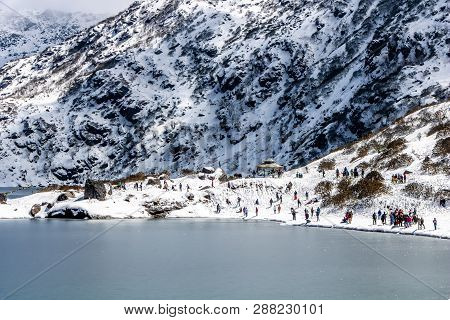 Tsomgo (changu) Lake Situated Over The Elevation Of 13313 Ft In Mighty Himalaya, East Sikkim India.t