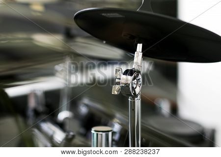 Electronic Musical Percussion Instrument Closeup On A Dark Background, A Musical Concept With The Ca