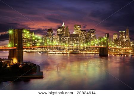 New york Panorama při západu slunce