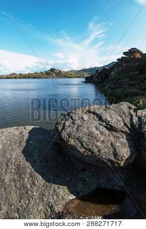 Beauty view on Kolyvan lake - a lake at the foot of the northern slope of the Kolyvan Ridge in the Altai Territory of Russia