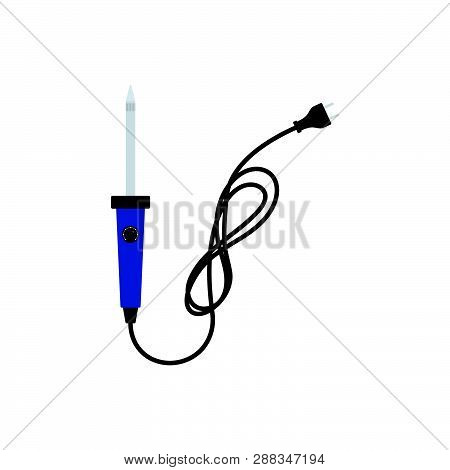 Soldering Iron Icon. Flat Color Design. Vector Illustration.