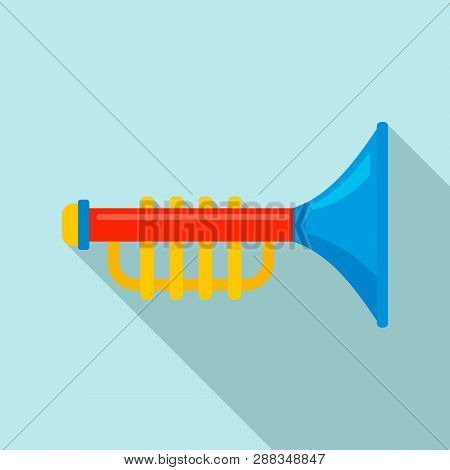 Toy Trumpet Icon. Flat Illustration Of Toy Trumpet Icon For Web Design