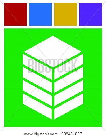 Icon With Tower, Rack. Storage, Container, Datacenter Concept Icon