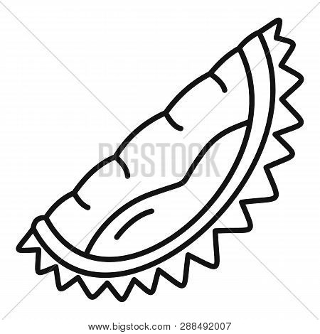 Musang Durian Piece Icon. Outline Musang Durian Piece Icon For Web Design Isolated On White Backgrou