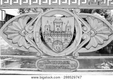 Luneburg, Germany - November 23, 2014: Grey Coat Of Arms Of Luneburg Castle As Historical Monument I