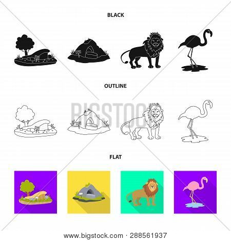 Vector Design Of Nature  And Fun  Sign. Set Of Nature  And Entertainment Vector Icon For Stock.