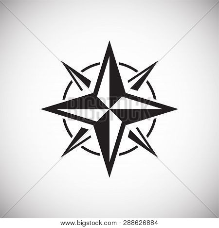 Compass Icon On Background For Graphic And Web Design. Simple Vector Sign. Internet Concept Symbol F